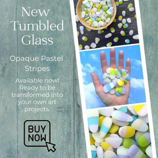 new product in my tumbled seaglass collection, opaque pastel stripes