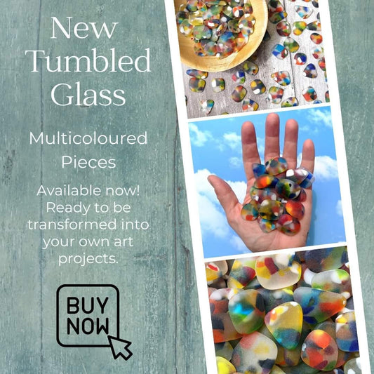 new product in my tumbled seaglass collection, multicoloured spotty pieces