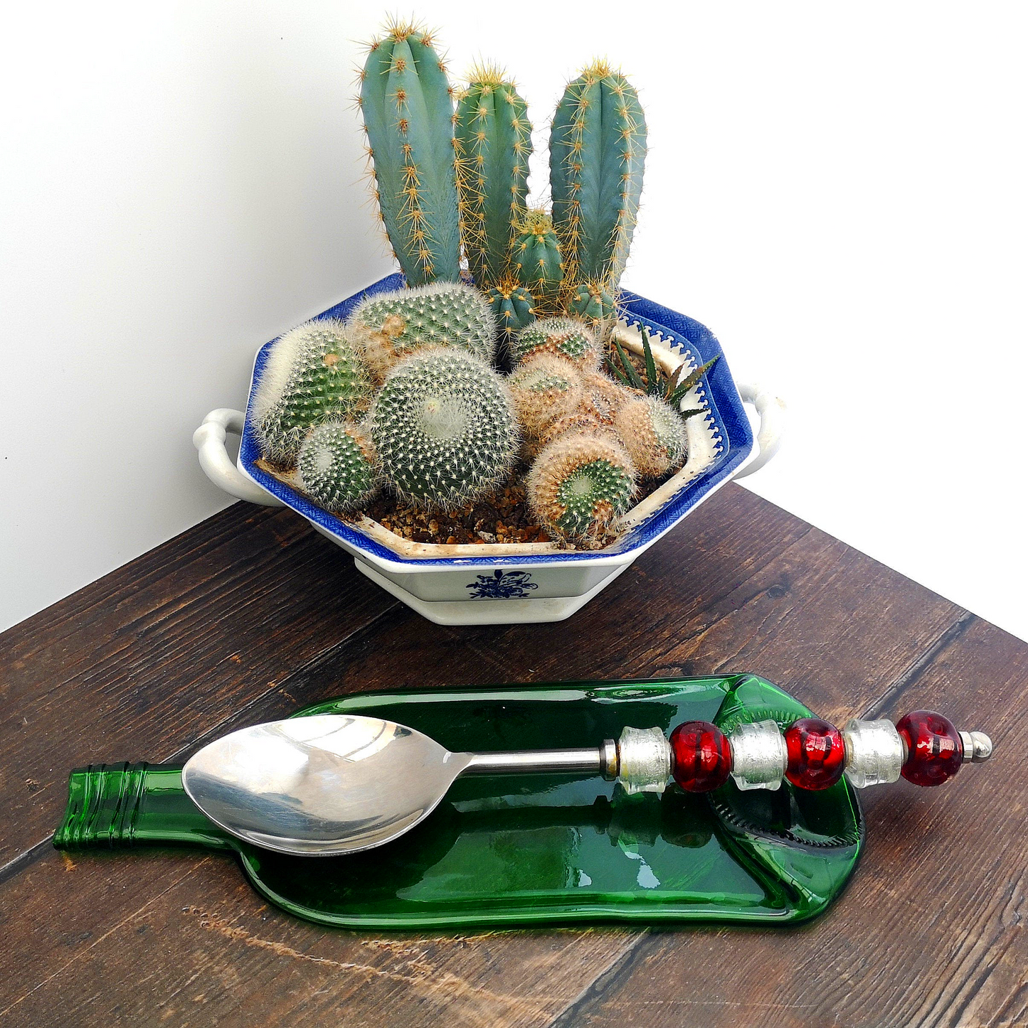 Handmade fused glass Recycled Wine / Beer Bottle Plate. Squashed, slumped bottle serving dish. Eco gift, zero waste, reclaimed, upcycled glass platter.