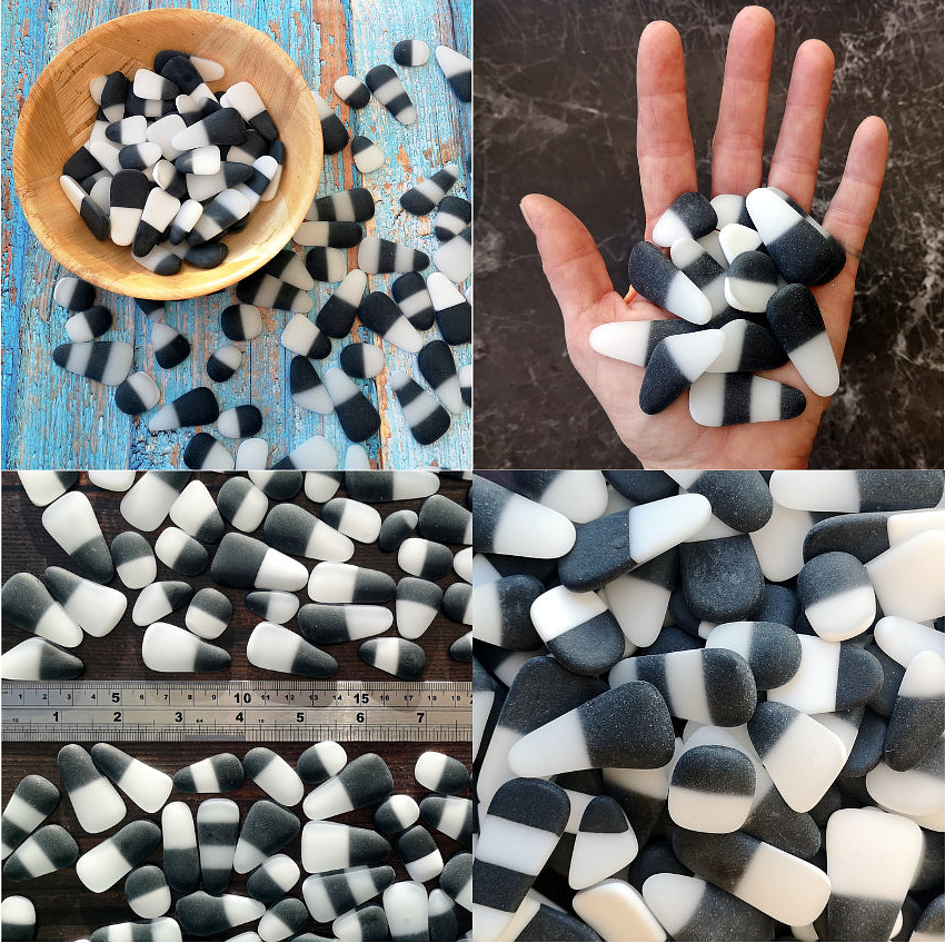 Weathered Beauty: Tumbled Seaglass Humbug Mix for Unique 3D Pictures and Home Crafts