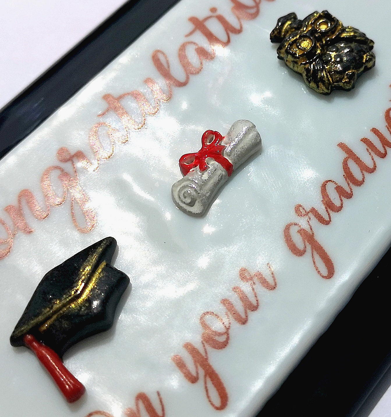 Handmade fused glass Congratulations On Your Graduation hanging picture. Custom, customised decoration award present. Personalised name gift for graduate, masters, doctorate degree. Name plaque certificate.
