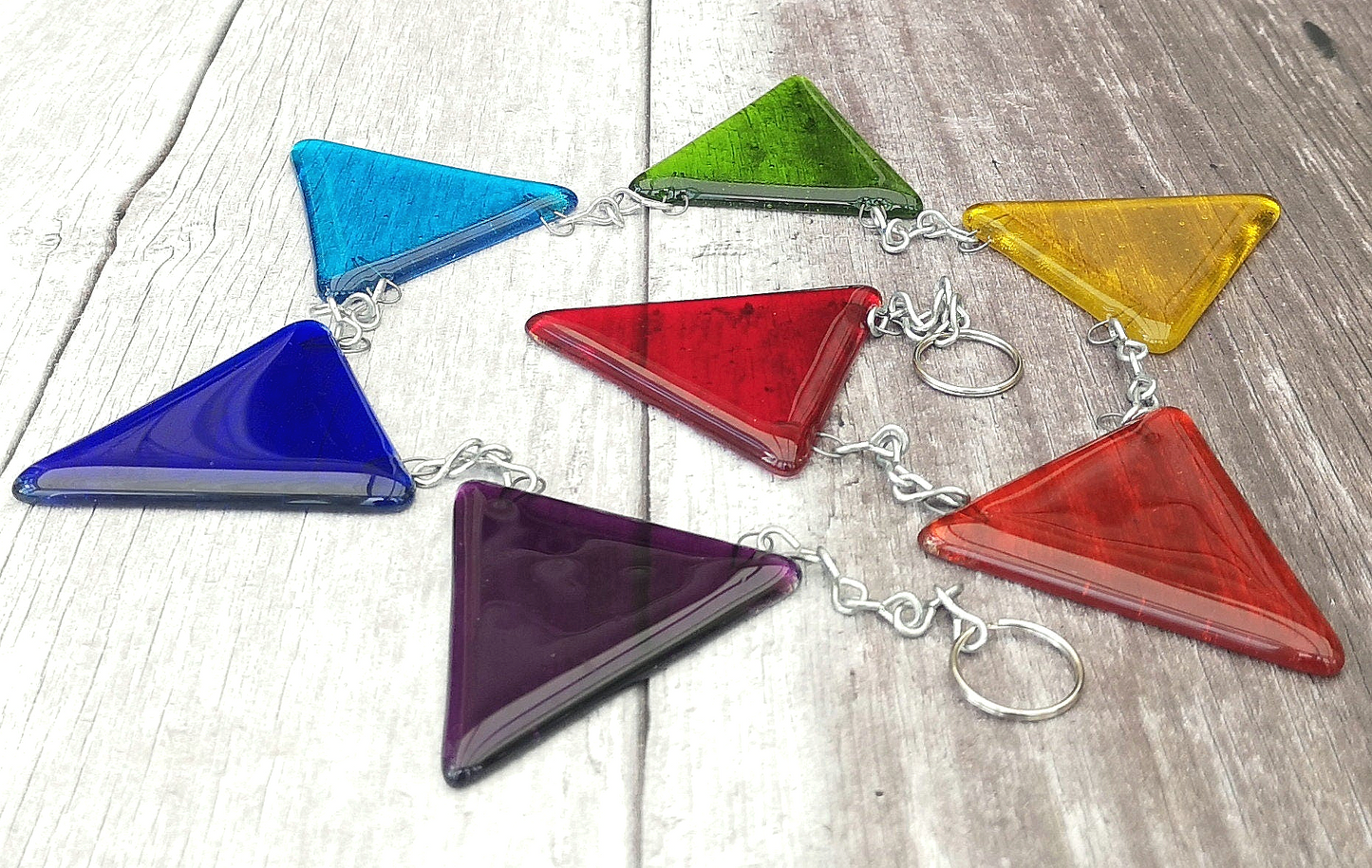 Handmade fused glass bunting. Rainbow bunting, other custom colours & lengths possible, colourful bunting suncatcher, rainbow light catcher gift.