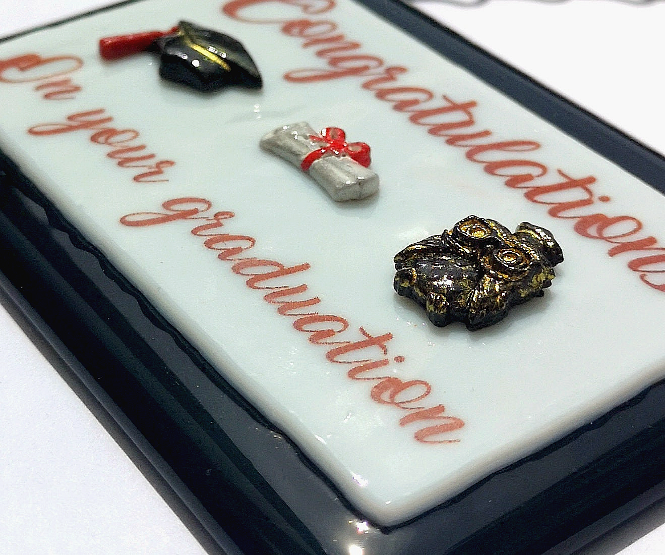 Handmade fused glass Congratulations On Your Graduation hanging picture. Custom, customised decoration award present. Personalised name gift for graduate, masters, doctorate degree. Name plaque certificate.