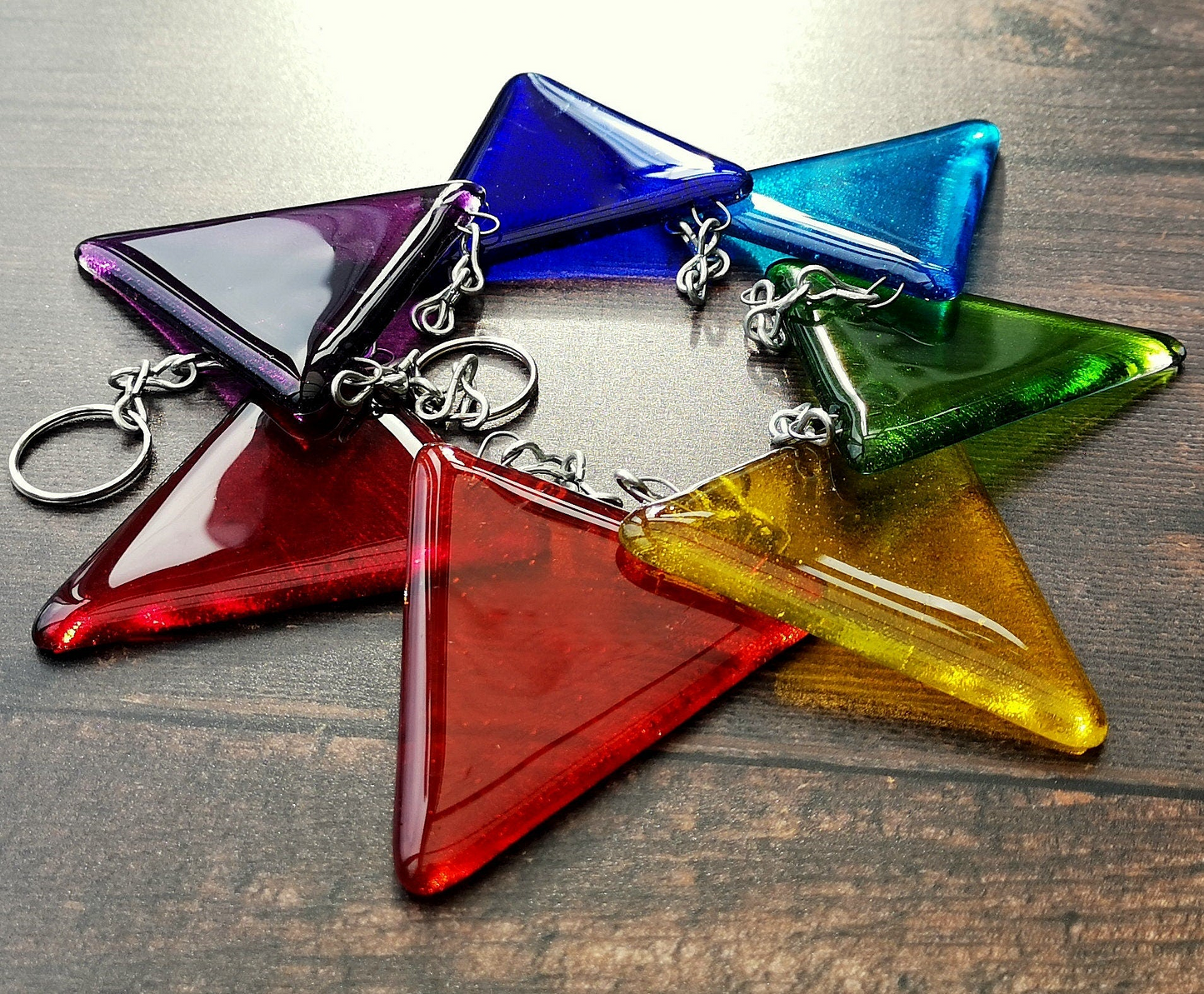 Handmade fused glass bunting. Rainbow bunting, other custom colours & lengths possible, colourful bunting suncatcher, rainbow light catcher gift.
