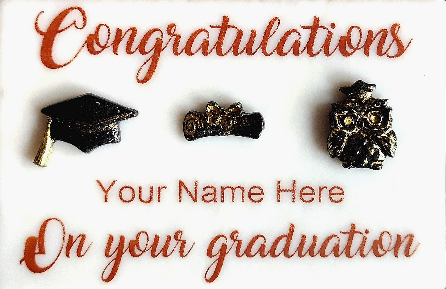 Handmade fused glass Congratulations On Your Graduation hanging picture. Custom, customised decoration award present. Personalised name gift for graduate, masters, doctorate degree. Name plaque certificate.