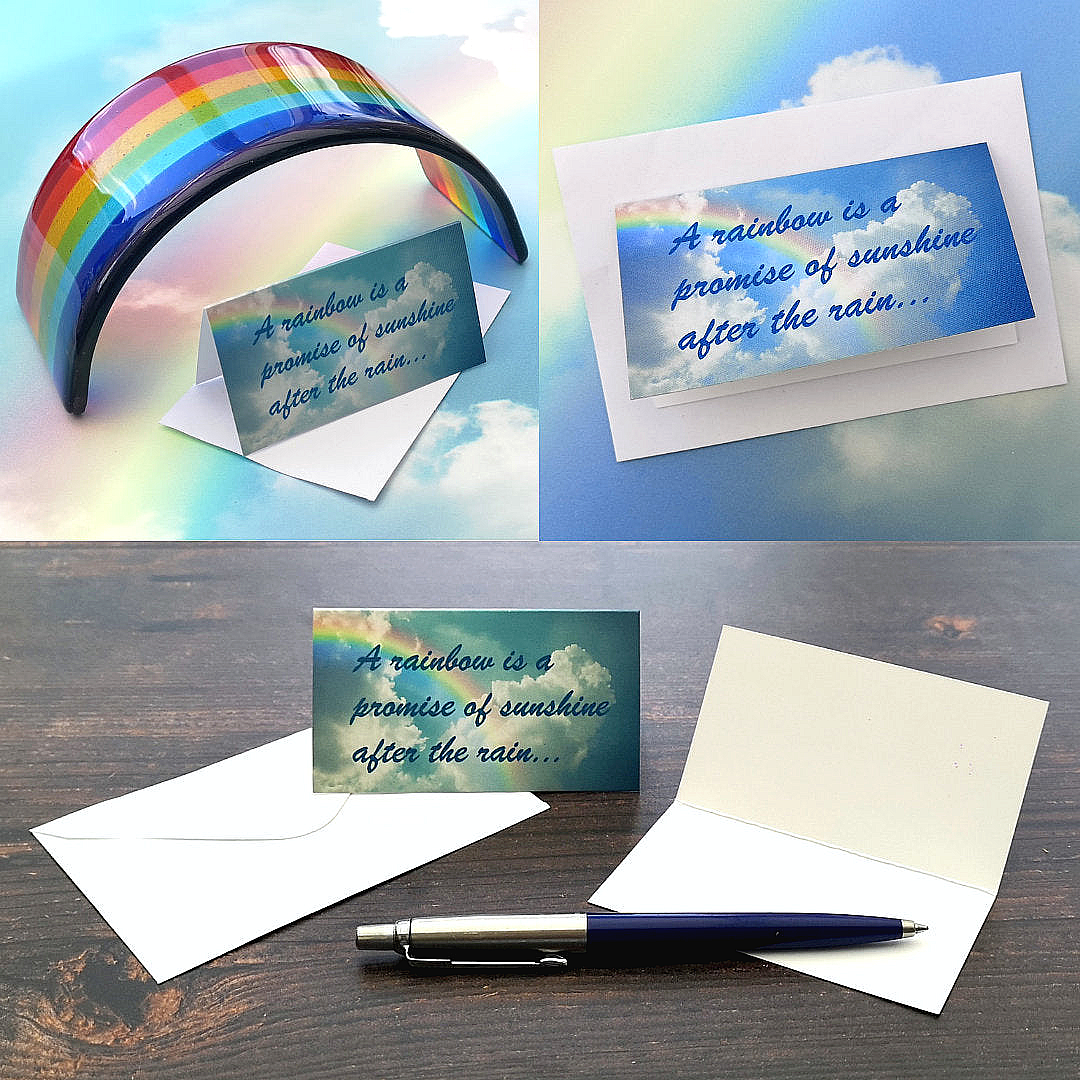 Gift for pet loss, remembrance. Free rainbow gift card. Gift for rainbow lover.