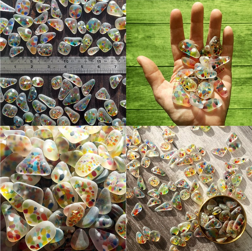 Weathered Beauty: Tumbled Seaglass Mix for Unique 3D Pictures and Home Crafts