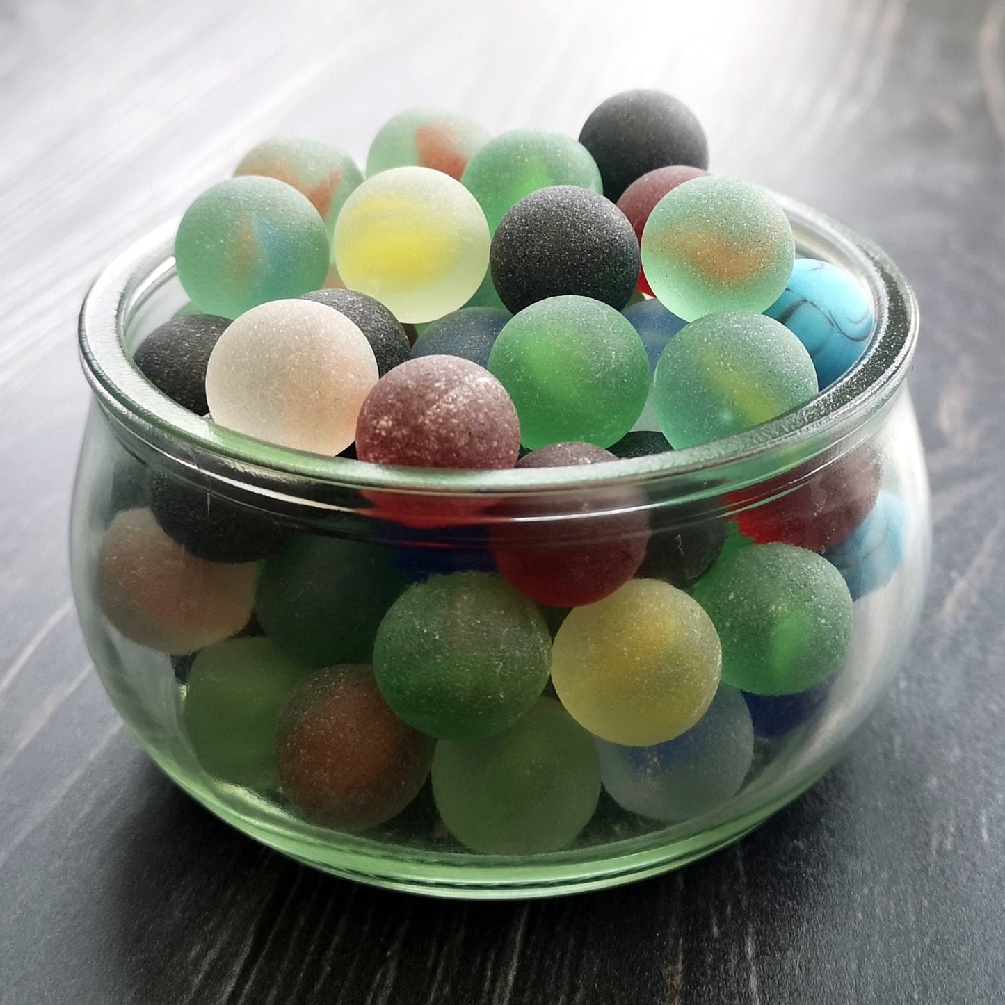 Crafting Supplies: Opaque and Multicolored Tumbled Glass Marbles Mix