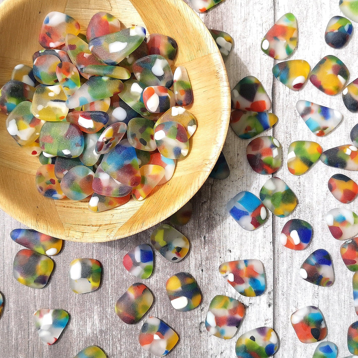 Crafting Supplies: Opaque and Multicolored Tumbled Glass Mix